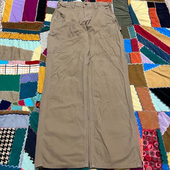Carhartt Carpenter Cargo Tan Workwear Pants 31Wx34L - Picture 2 of 6